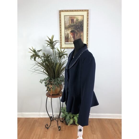 Giovanna Signature Woman Jacket Size 16 Embellished 3 Bottom Church Office Siren - Picture 4 of 11